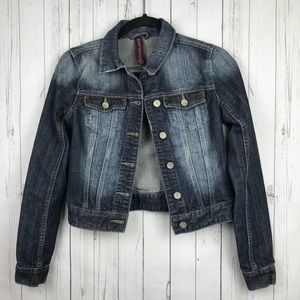 ALMOST FAMOUS Distressed Jean Jacket